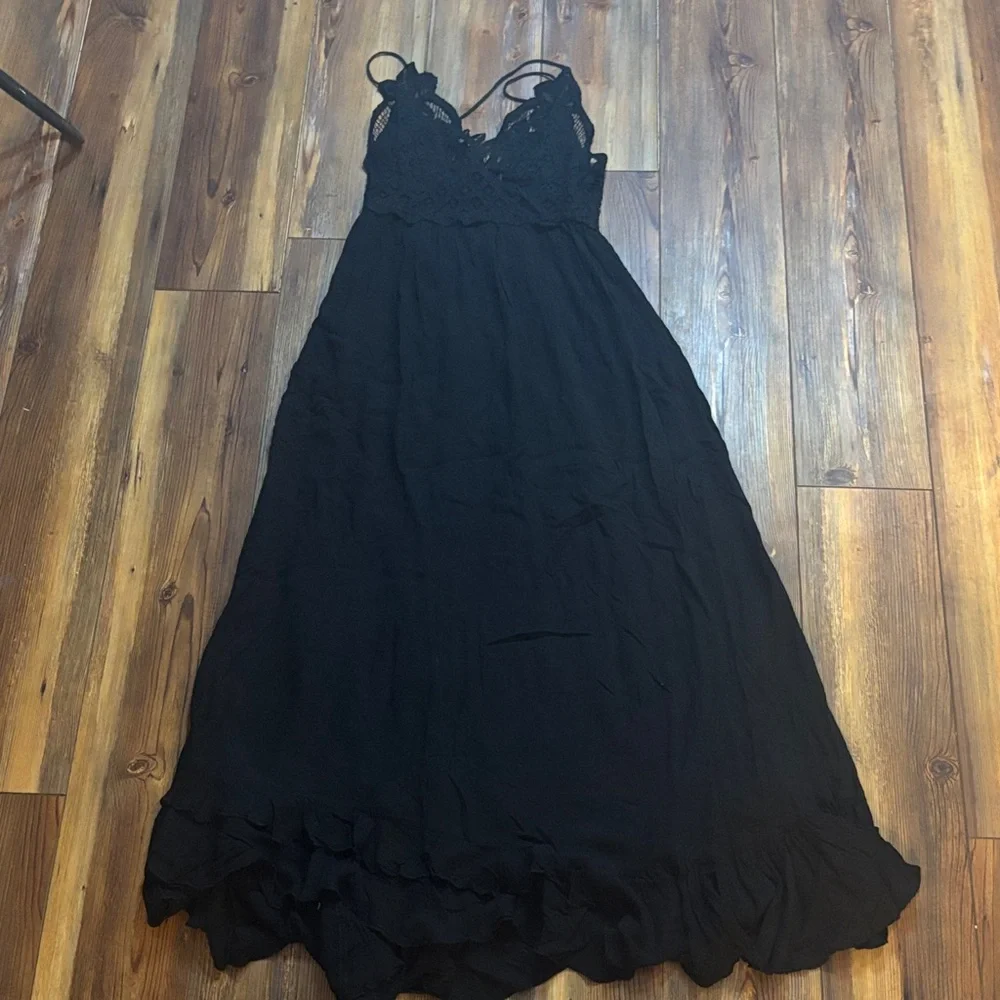 Free People Adella Maxi Slip dress in black NWT XS - Picture 4 of 8